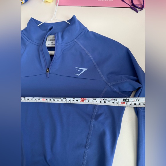 Gymshark Blue Quarter Zip Long Sleeve Active Top | Size XS - Picture 8 of 9
